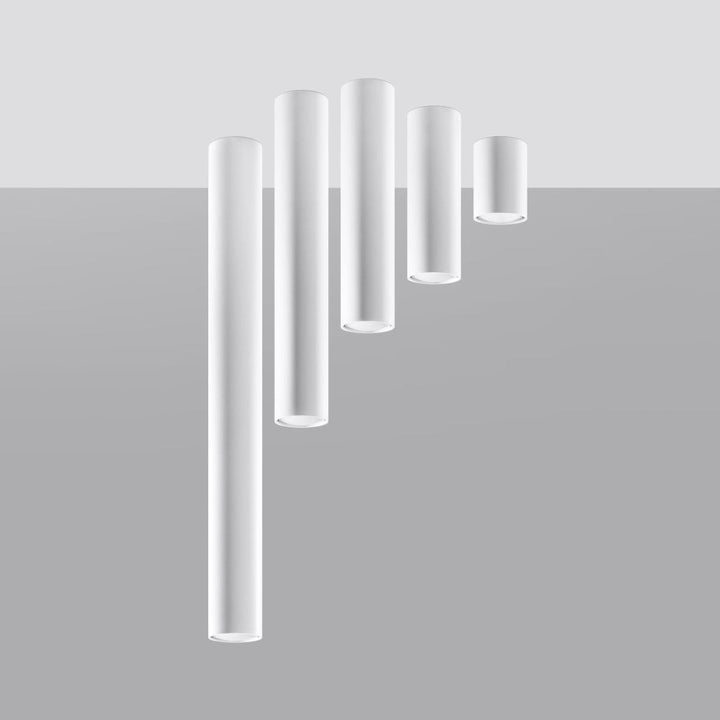 LAGOS 40 Biała Lampa Sufitowa - Nowoczesny Minimalistyczny Design - Trwała Stal - Łatwa Instalacja - Kompatybilna z Żarówkami GU10