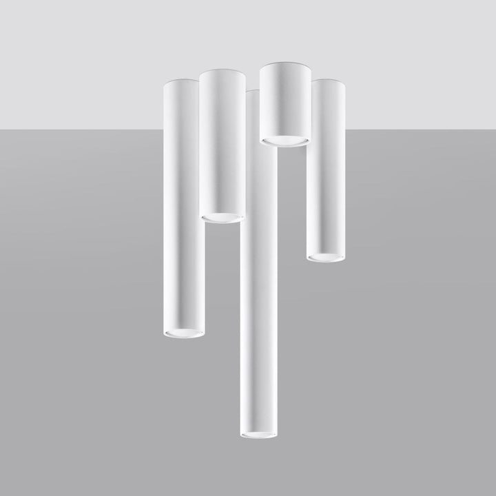 LAGOS 40 Biała Lampa Sufitowa - Nowoczesny Minimalistyczny Design - Trwała Stal - Łatwa Instalacja - Kompatybilna z Żarówkami GU10