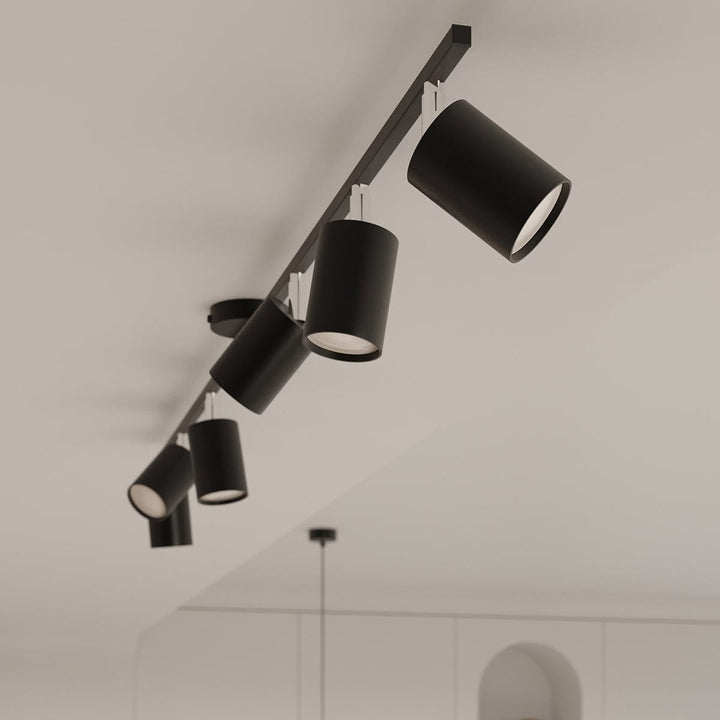 LEMMI Lampa sufitowa 6 L Czarna - Minimalistyczny design - Regulowany kąt światła - Kompatybilna inteligentna żarówka - Łatwa do czyszczenia - Funkcjonalne oświetlenie