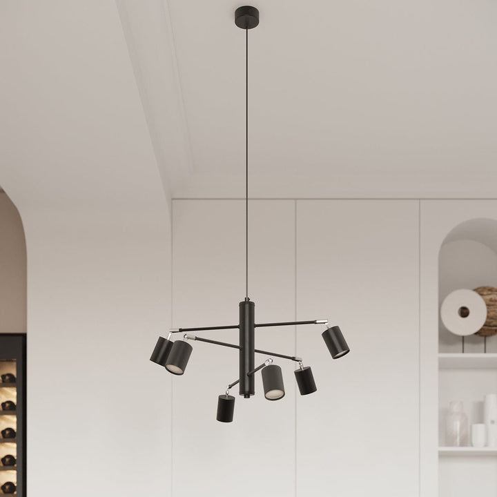 LEMMI Lampa sufitowa 6 L Czarna - Minimalistyczny design - Regulowany kąt światła - Kompatybilna inteligentna żarówka - Łatwa do czyszczenia - Funkcjonalne oświetlenie