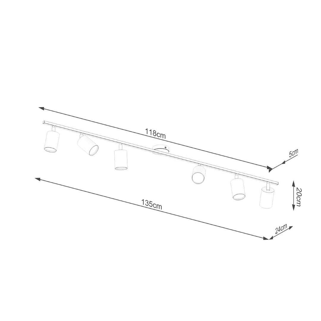 LEMMI Lampa sufitowa 6 L Czarna - Minimalistyczny design - Regulowany kąt światła - Kompatybilna inteligentna żarówka - Łatwa do czyszczenia - Funkcjonalne oświetlenie