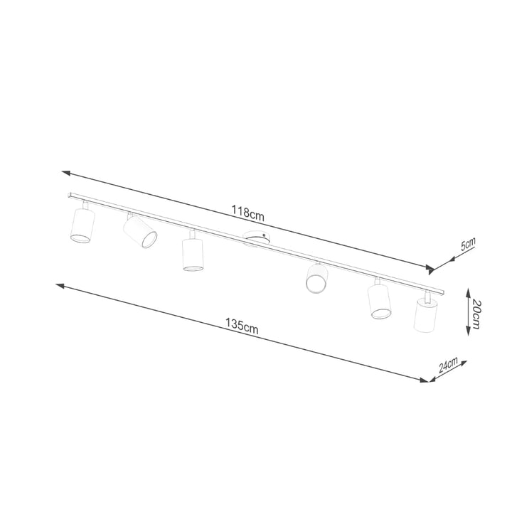 LEMMI Lampa sufitowa 6 L Czarna - Minimalistyczny design - Regulowany kąt światła - Kompatybilna inteligentna żarówka - Łatwa do czyszczenia - Funkcjonalne oświetlenie