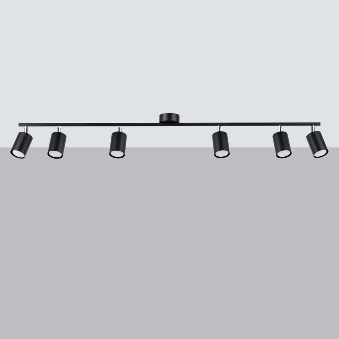 LEMMI Lampa sufitowa 6 L Czarna - Minimalistyczny design - Regulowany kąt światła - Kompatybilna inteligentna żarówka - Łatwa do czyszczenia - Funkcjonalne oświetlenie