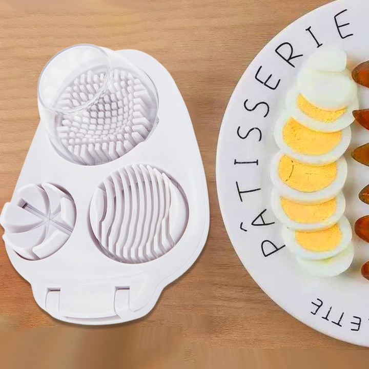 3-w-1 krojenko do jajek ze stali nierdzewnej - Wielofunkcyjne narzędzie do krojenia, kostkowania i ćwiartek