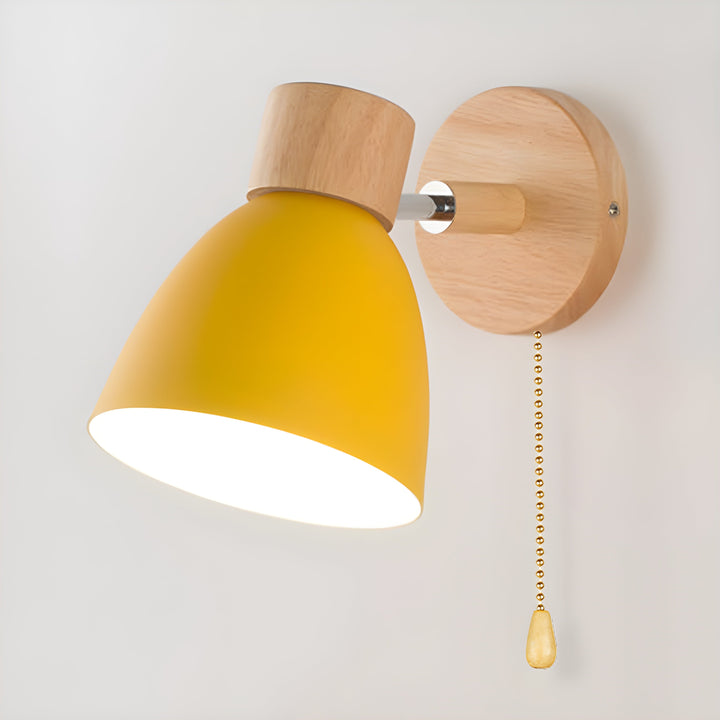 Nordisk Lampa Ścienna z Drewna | Kompaktowa lampa E27 z włącznikiem | Naturalne drewno