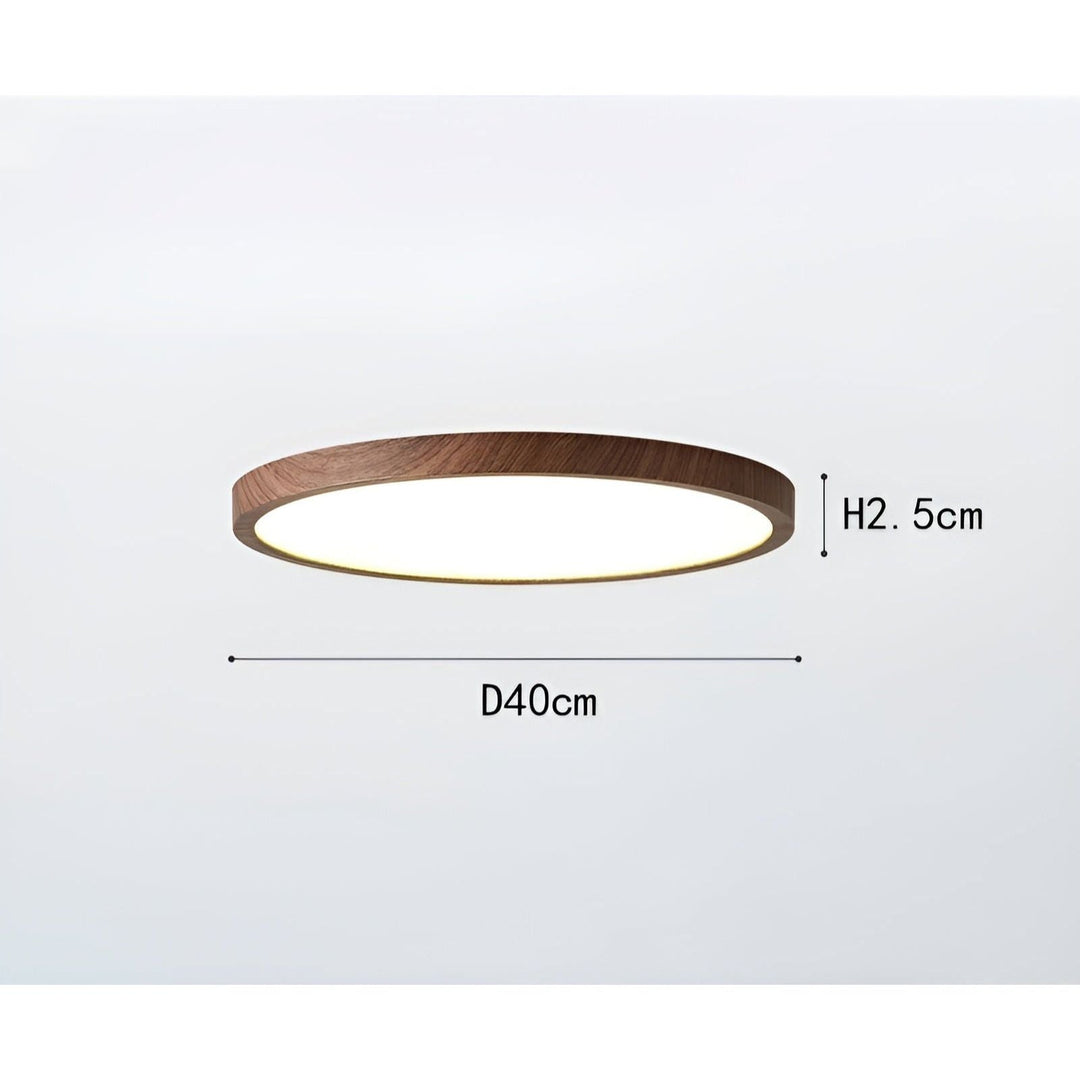 GrainGlow Light - Nowoczesna Ultra-Cienka Lampa Sufitowa z Drewna