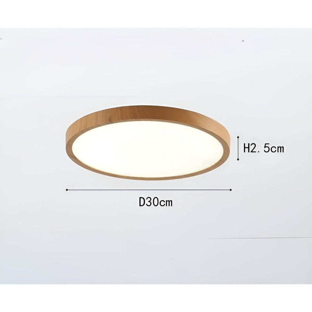 GrainGlow Light - Nowoczesna Ultra-Cienka Lampa Sufitowa z Drewna