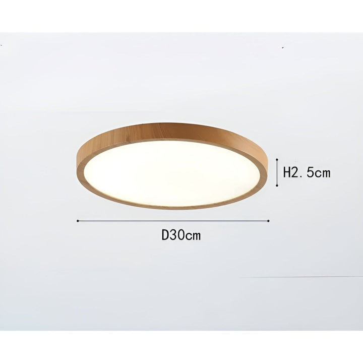GrainGlow Light - Nowoczesna Ultra-Cienka Lampa Sufitowa z Drewna
