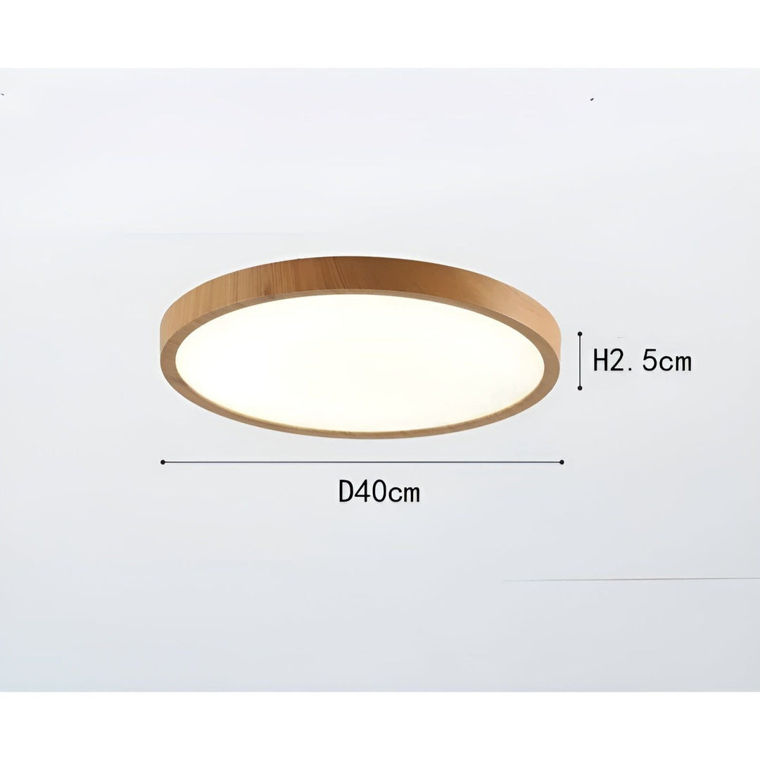 GrainGlow Light - Nowoczesna Ultra-Cienka Lampa Sufitowa z Drewna