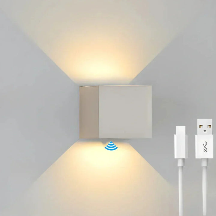 Lampa Ścienna Czarna Aluminium Regulowana Kostka LED