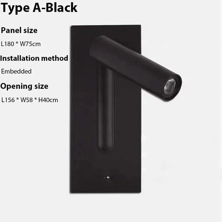 Regulowana lampa ścienna z ładowaniem USB i rotacją 350° – Nowoczesna lampa ścienna do sypialni i zastosowań hotelowych