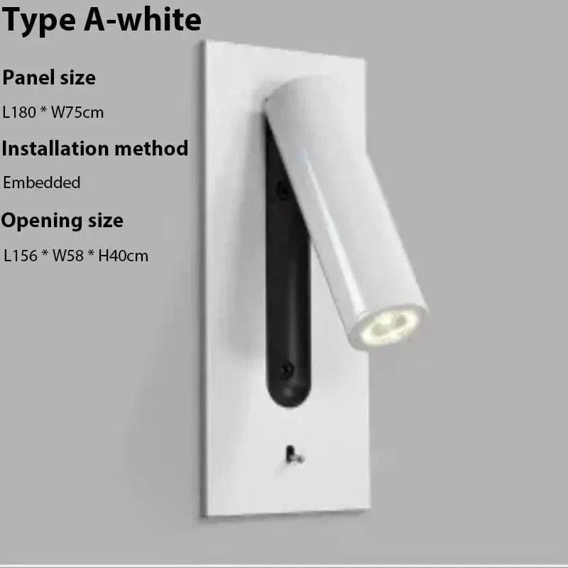 Regulowana lampa ścienna z ładowaniem USB i rotacją 350° – Nowoczesna lampa ścienna do sypialni i zastosowań hotelowych