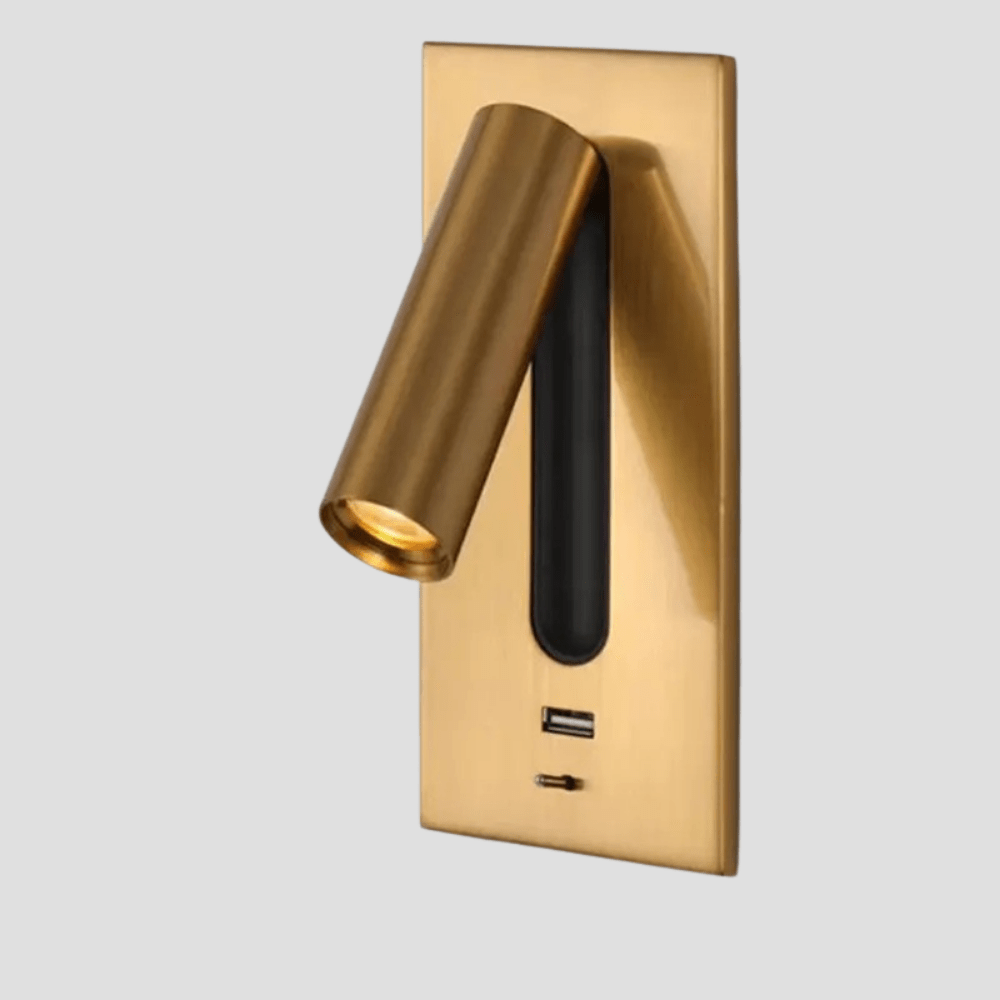 Regulowana lampa ścienna z ładowaniem USB i rotacją 350° – Nowoczesna lampa ścienna do sypialni i zastosowań hotelowych