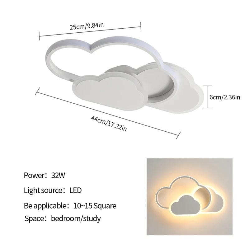 Ściemnialna Lampa Sufitowa LED – Moln Design – Regulowana Temperatura Kolorów - 32W - Pilot Zdalnego Sterowania - Idealna do Pokoju Dziecięcego