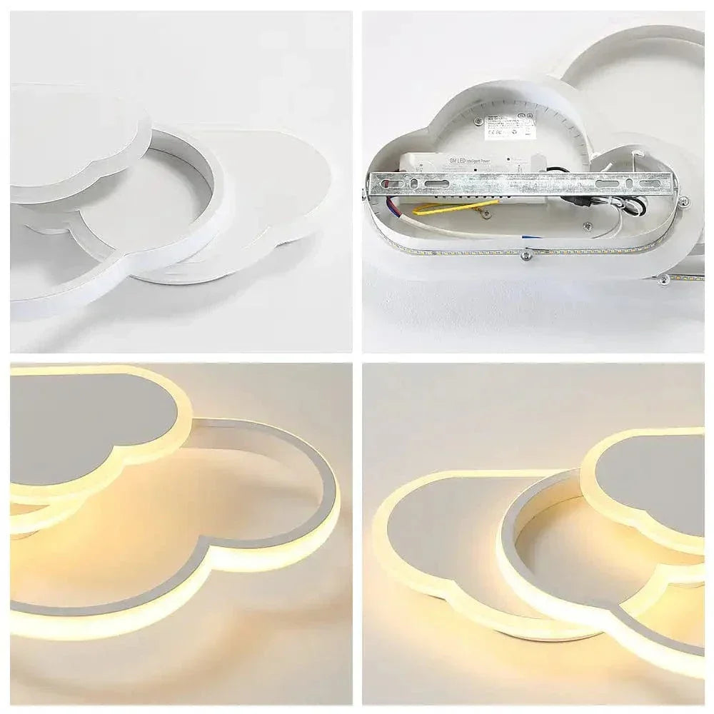 Ściemnialna Lampa Sufitowa LED – Moln Design – Regulowana Temperatura Kolorów - 32W - Pilot Zdalnego Sterowania - Idealna do Pokoju Dziecięcego