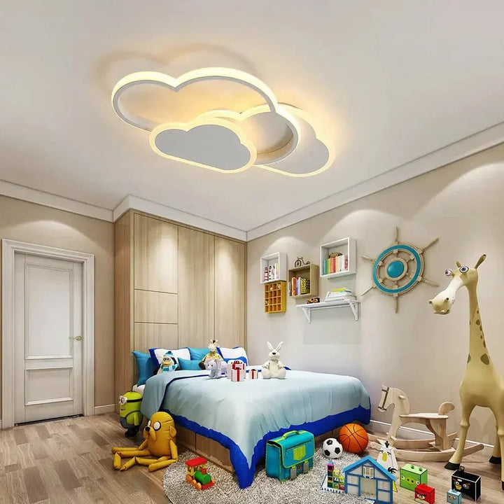 Ściemnialna Lampa Sufitowa LED – Moln Design – Regulowana Temperatura Kolorów - 32W - Pilot Zdalnego Sterowania - Idealna do Pokoju Dziecięcego