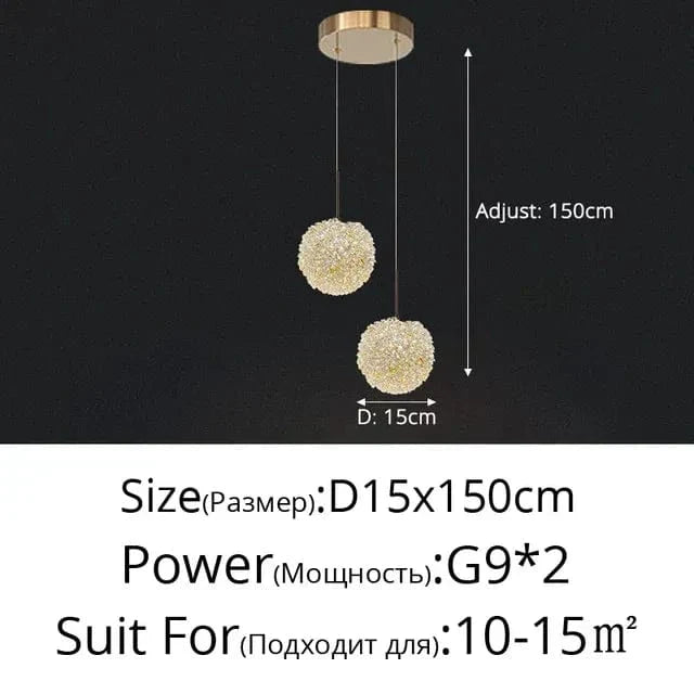 Elegancka Kryształowa Lampa Wisząca do Sypialni i Baru – Nowoczesny Okrągły Design z Regulowanym Kablem Zawieszenia