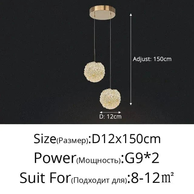 Elegancka Kryształowa Lampa Wisząca do Sypialni i Baru – Nowoczesny Okrągły Design z Regulowanym Kablem Zawieszenia