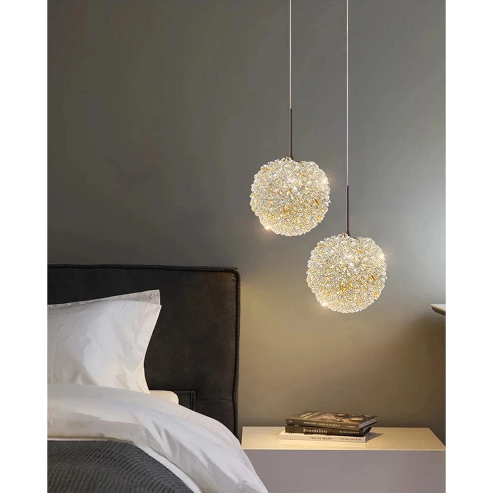 Elegancka Kryształowa Lampa Wisząca do Sypialni i Baru – Nowoczesny Okrągły Design z Regulowanym Kablem Zawieszenia