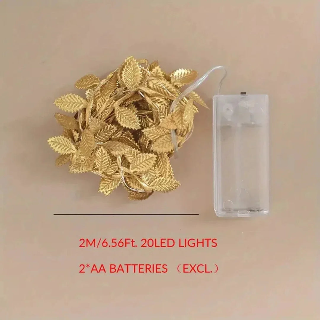 Złote Liście LED Lampki
