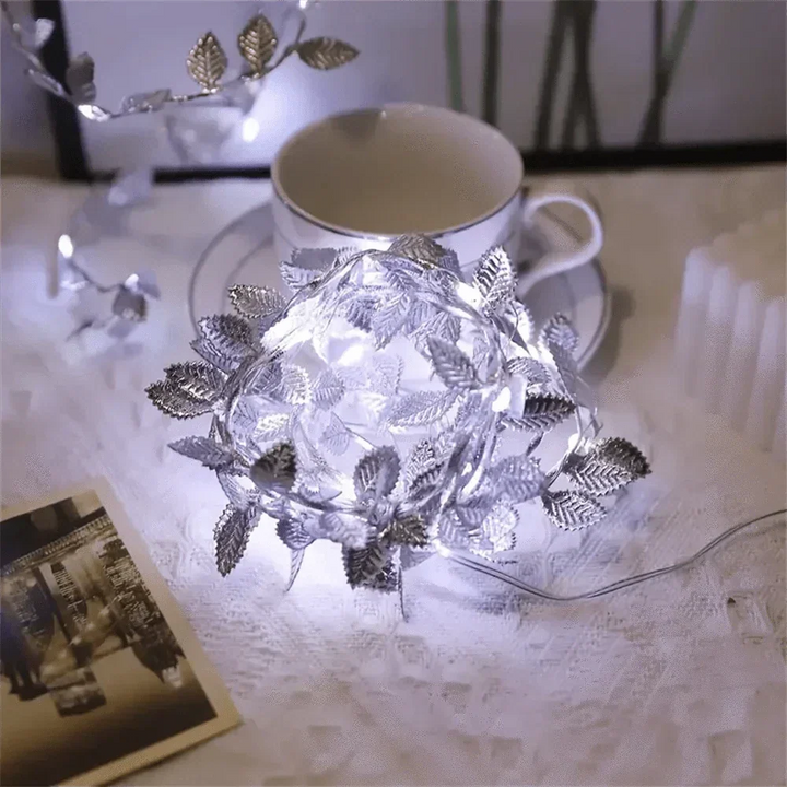 Złote Liście LED Lampki