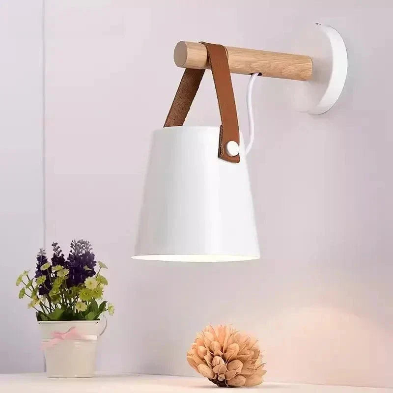Lampa Ścienna LED z Regulowanym Kolorem Światła – Design Nordycki - Drewno i Żelazo - Idealna do Użytku Wewnętrznego - Styl Nowoczesny - Idealna do Sypialni i Salonu