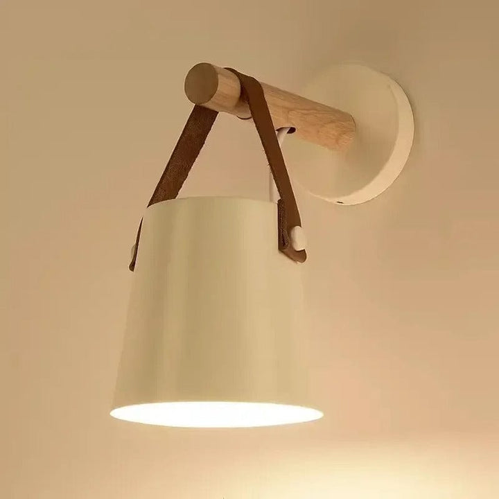 Lampa Ścienna LED z Regulowanym Kolorem Światła – Design Nordycki - Drewno i Żelazo - Idealna do Użytku Wewnętrznego - Styl Nowoczesny - Idealna do Sypialni i Salonu