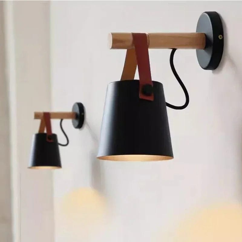 Lampa Ścienna LED z Regulowanym Kolorem Światła – Design Nordycki - Drewno i Żelazo - Idealna do Użytku Wewnętrznego - Styl Nowoczesny - Idealna do Sypialni i Salonu