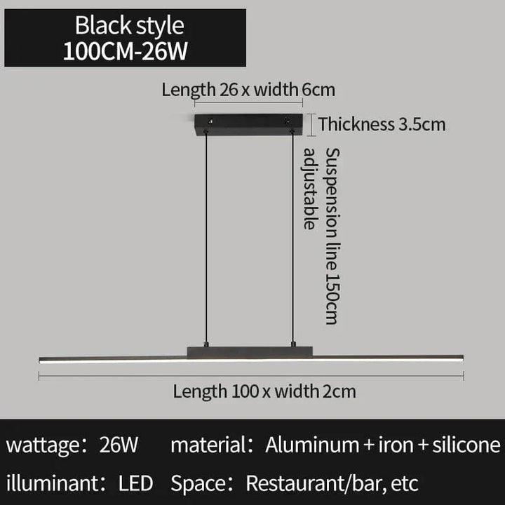 Nowoczesna czarna lampa sufitowa z regulowaną wysokością – minimalistyczny design - aluminium i silikon - idealna do kuchni i jadalni