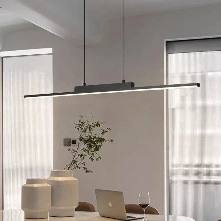 Nowoczesna czarna lampa sufitowa z regulowaną wysokością – minimalistyczny design - aluminium i silikon - idealna do kuchni i jadalni