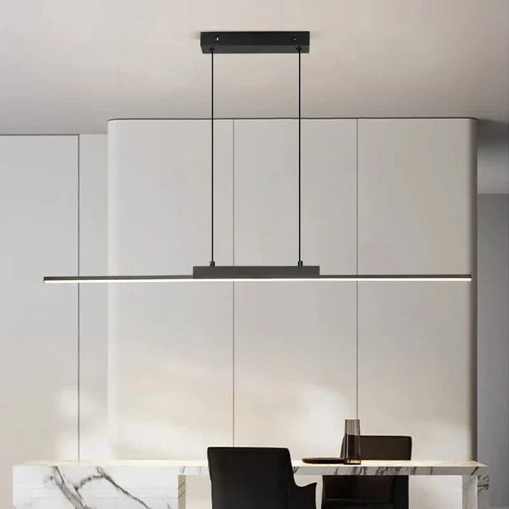 Nowoczesna czarna lampa sufitowa z regulowaną wysokością – minimalistyczny design - aluminium i silikon - idealna do kuchni i jadalni