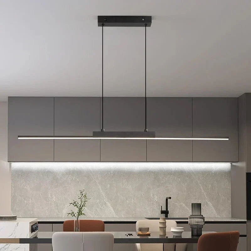 Nowoczesna czarna lampa sufitowa z regulowaną wysokością – minimalistyczny design - aluminium i silikon - idealna do kuchni i jadalni