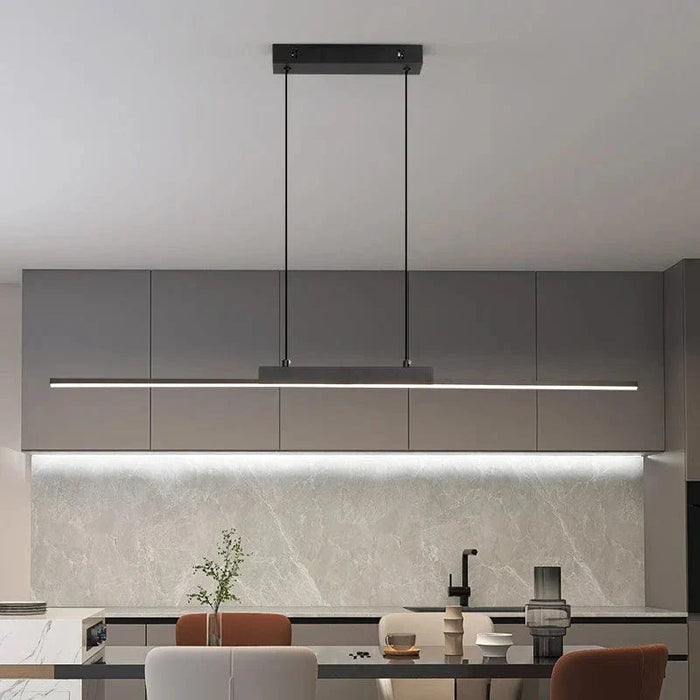 Nowoczesna czarna lampa sufitowa z regulowaną wysokością – minimalistyczny design - aluminium i silikon - idealna do kuchni i jadalni