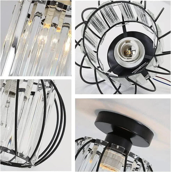 Nowoczesna Lampa Sufitowa - K9 Kryształ - Kompatybilna z LED - Elegancki Design - Do Użytku Wewnętrznego - Polerowane Wykończenie Chromowe