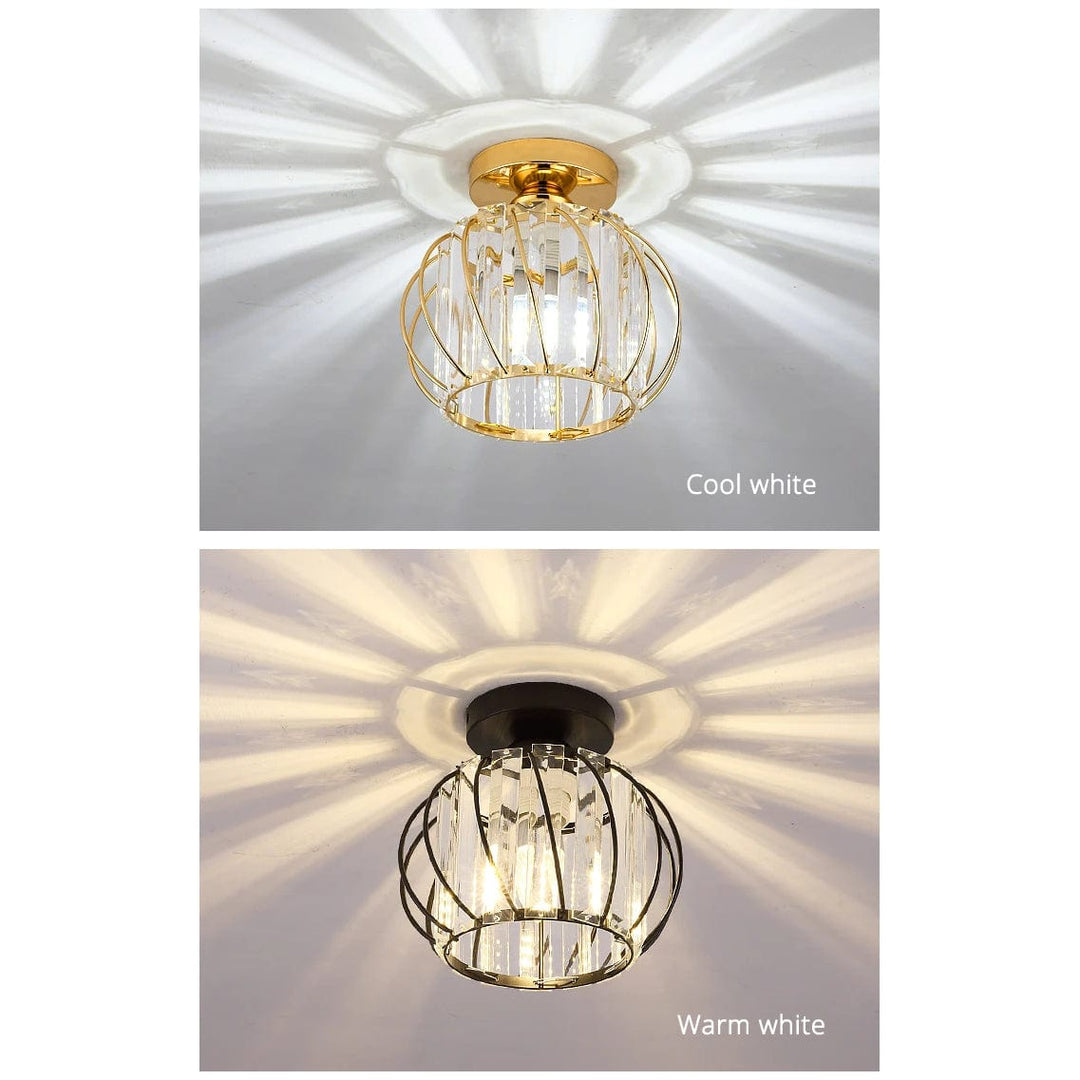 Nowoczesna Lampa Sufitowa - K9 Kryształ - Kompatybilna z LED - Elegancki Design - Do Użytku Wewnętrznego - Polerowane Wykończenie Chromowe