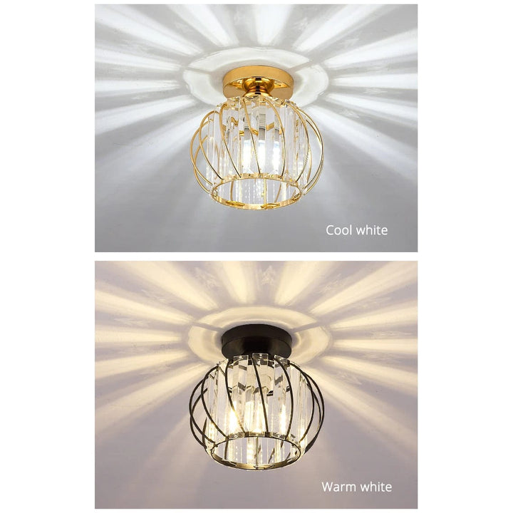 Nowoczesna Lampa Sufitowa - K9 Kryształ - Kompatybilna z LED - Elegancki Design - Do Użytku Wewnętrznego - Polerowane Wykończenie Chromowe