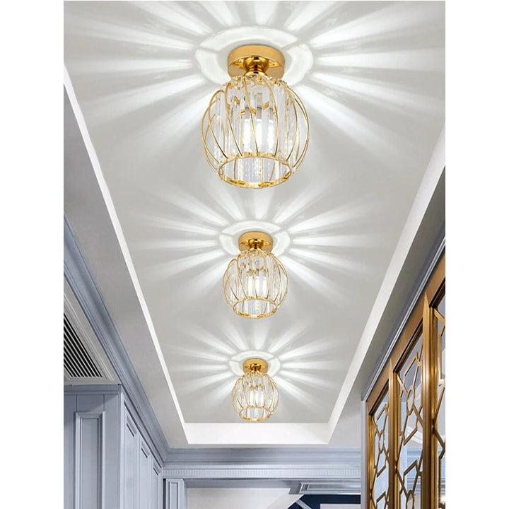 Nowoczesna Lampa Sufitowa - K9 Kryształ - Kompatybilna z LED - Elegancki Design - Do Użytku Wewnętrznego - Polerowane Wykończenie Chromowe