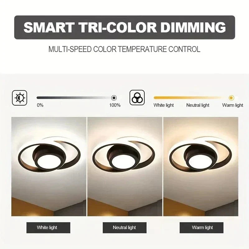 Nowoczesna Lampa LED sufitowa - Ściemniana - Energooszczędna - Trzy Temperatury Barwowe - Trwała Konstrukcja - Odpowiednia do Użytku Wewnętrznego