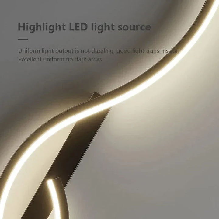 Nowoczesna minimalistyczna lampa ścienna LED – 24 cale długości w formie paska do wnętrz sypialni i salonu