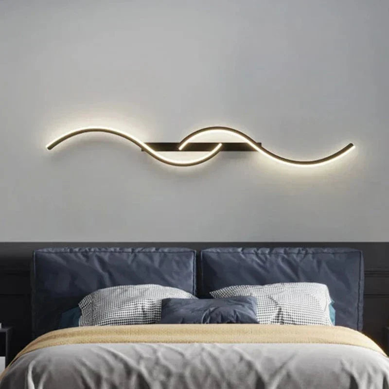 Nowoczesna minimalistyczna lampa ścienna LED – 24 cale długości w formie paska do wnętrz sypialni i salonu