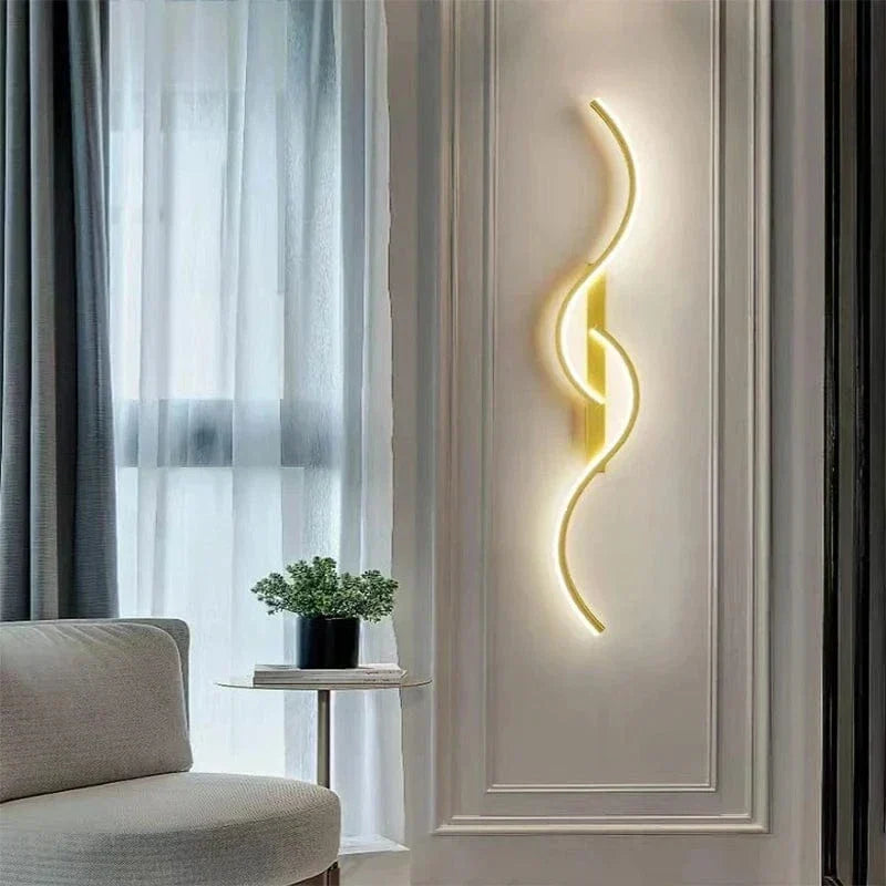 Nowoczesna minimalistyczna lampa ścienna LED – 24 cale długości w formie paska do wnętrz sypialni i salonu