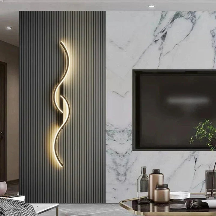 Nowoczesna minimalistyczna lampa ścienna LED – 24 cale długości w formie paska do wnętrz sypialni i salonu