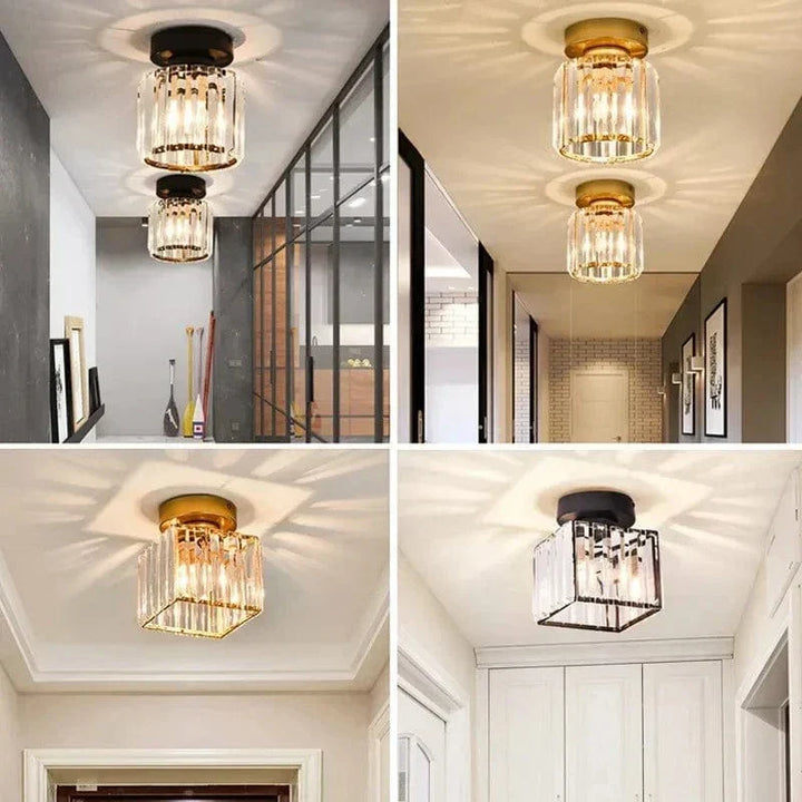 Nowoczesna Wisząca Lampa Sufitowa - Styl Retro - Podstawa E27 - Metal/Szkło - Wykończenie Czarny/Złoty - Idealna Do Wejścia/Kuchni