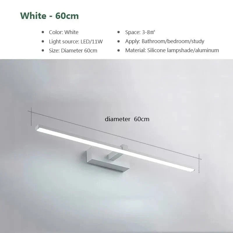 Nowoczesna Wodoodporna Lampa Ścienna LED do Łazienki - Płaska Lampa Ścienna w Białym i Czarnym