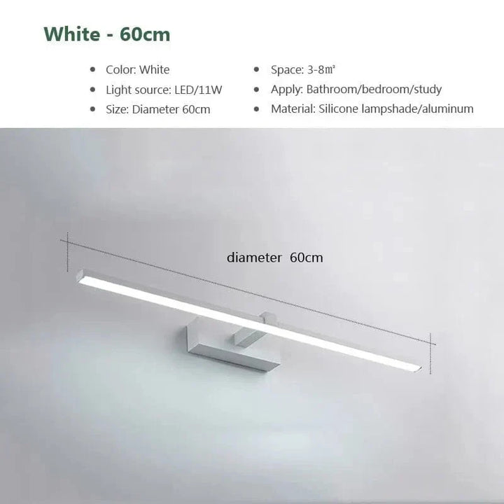 Nowoczesna Wodoodporna Lampa Ścienna LED do Łazienki - Płaska Lampa Ścienna w Białym i Czarnym