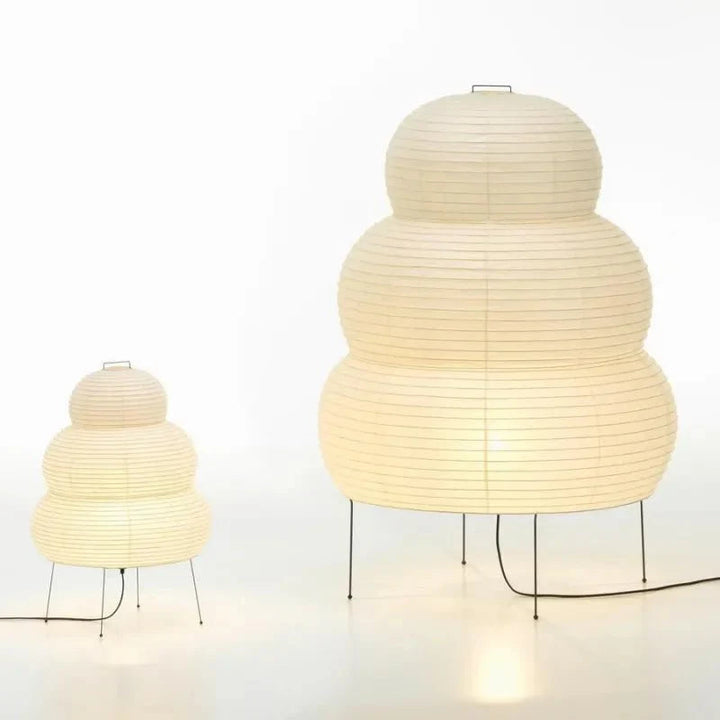 SabiGlow - Pożyczany Wabi Sabi Lampa Podłogowa z Papieru Ryżowego z Regulowanym Stojakiem